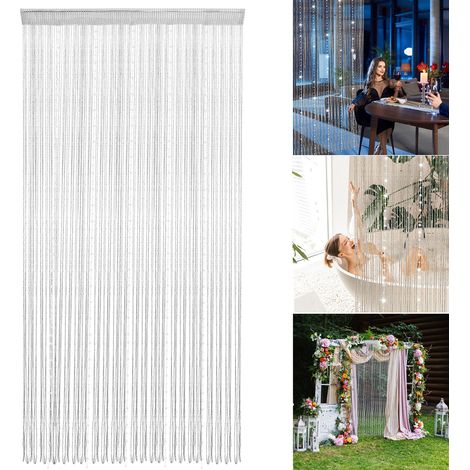 Rideau à franges, bande de séparation de porte, pompon, ficelle décorative pour mariage, fête de fiançailles, décor de salon blanc (1/5)