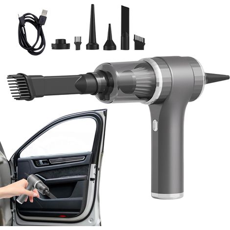Aspirateur de Voiture Portable,Souffleur Puissant 9000Pa pour Auto Aspirateur et Souffleur 2-en-1 pour Auto, Maison, Bureau, Animal, Tapis, Clavier, Électronique (1/5)