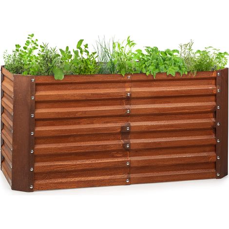 Rust Grow potager surélevé de jardin finition rouille en tôle d'acier galvanisée (1/5)