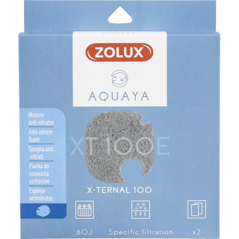 Filtre pour pompe x-ternal 100, filtre XT 100 E mousse anti nitrates x 2. pour aquarium. - zolux