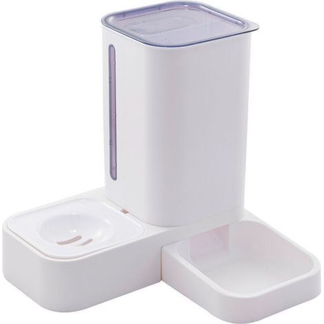 Distributeur automatique de nourriture pour chat Distributeur automatique d'eau pour chat 2 en 1 Set Feeder pour chats et chiens Capacité 1,5 L / 2 kg Violet