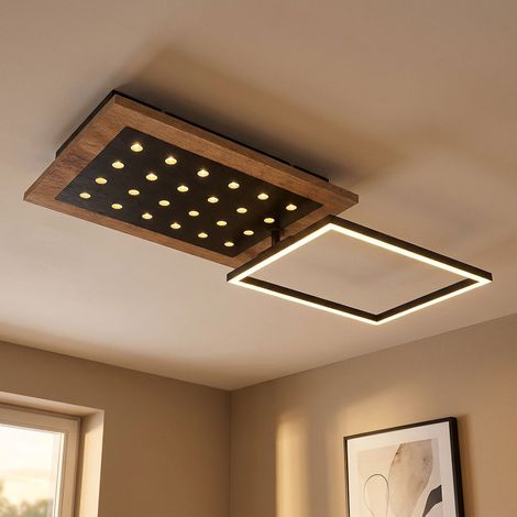 Plafonnier LED Plafonnier chambre à coucher noir ajustable L 63,5 cm
