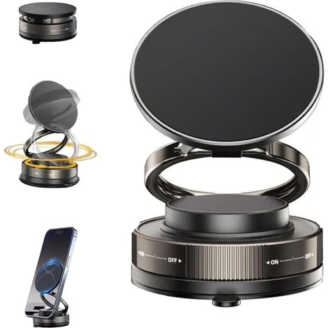 Supporto per cellulare - Supporto magnetico regolabile a 360°, supporto magnetico per auto ultra resistente - Pieghevole - Ideale per auto, palestra e doccia