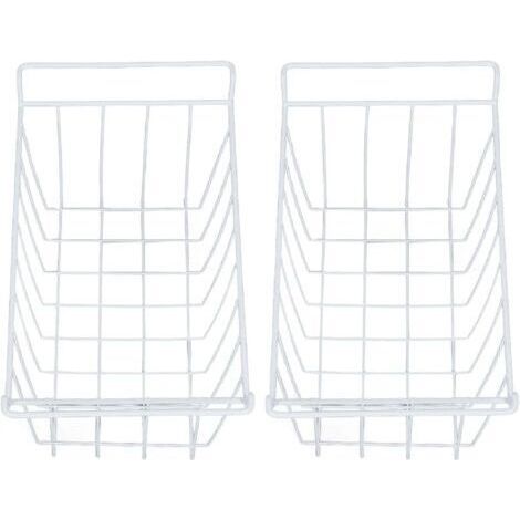 Bacs de Rangement de Congélateur, Paniers Métalliques de Congélateur, Paniers de Stockage de Congélateur à Gain de Place avec Revêtement PE pour le Stockage des Aliments au (WHITE) (1/5)