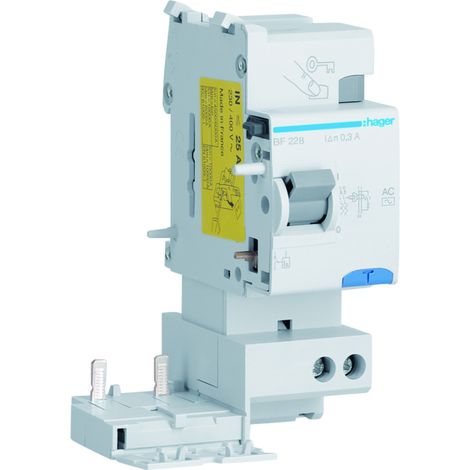 Bloc différentiel 2P 25A 300mA type AC 50/60Hz - HAGER BF228 (1/3)