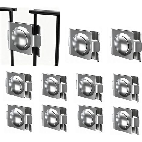 10 supports de clôture en acier inoxydable (304) pour les connexions longitudinales et d'angle des cadres d'escalade de jardin extérieur. (1/5)