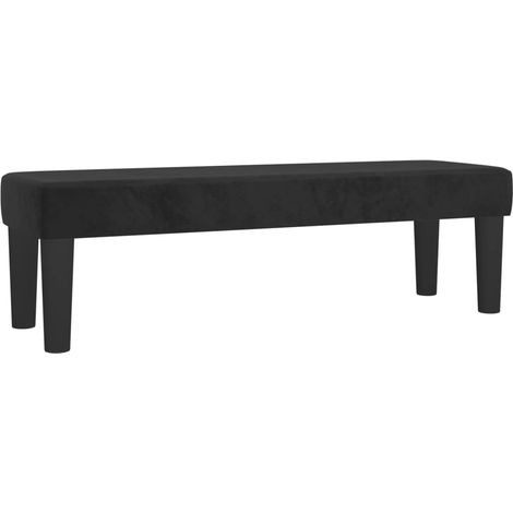 Panca comodino 100 x 30 x 30 cm velluto nero DEC024679