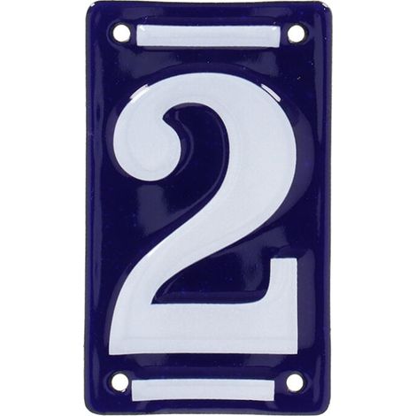 Numero Civico Smaltato  2 7.0x0.5x11.8cm Colore Blu