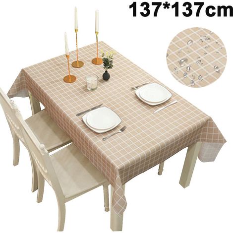 Nappe à carreaux – Nappe carrée en PVC imperméable et oléofuge, résistante et facile à nettoyer, idéale pour les repas, les fêtes, les vacances, en intérieur comme en extérieur. (1/5)