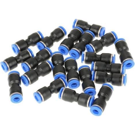Hililand 20 pezzi Connettore dritto a innesto rapido Tubo da 6 mm OD 1/4 Connettori pneumatici dritti a innesto rapido Raccordi per linee d'aria (1/4)