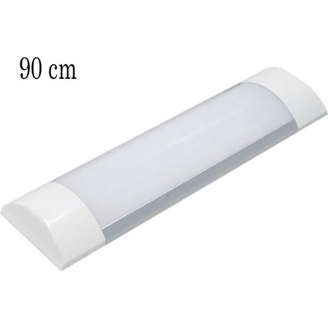 Plafoniera led 90cm luce fredda soffitto 30w slim smd lampada silver (1/5)
