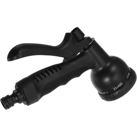 Pistola de riego ajustable, 8 pistolas de agua multiusos, pistola de agua para jardín, 8 patrones de rociado ajustables, pistola de manguera, negra (1/5)