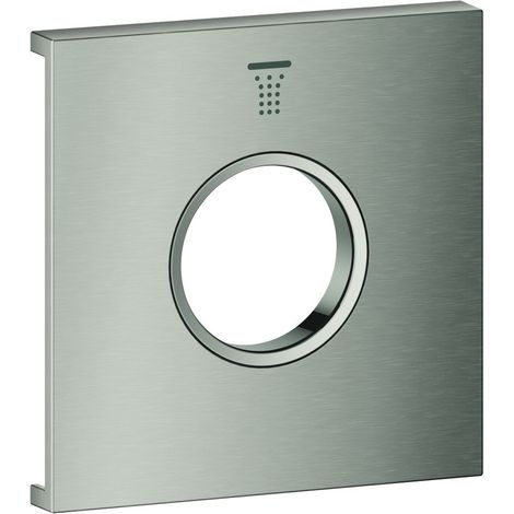 Grohe Grohtherm Aqua Tiles Metallplatte, Symbol Kopfbrause 7 für Grohtherm Aqua Tiles UP-Thermostate, Supersteel, 107175DC00 (1/3)
