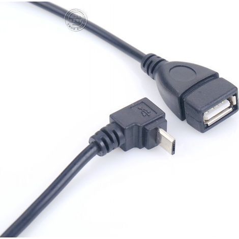 90° abgewinkeltes Micro-USB-Stecker-auf-USB-Buchse-Datenkabel für Android-Telefone/Tablets (OTG) (1/5)