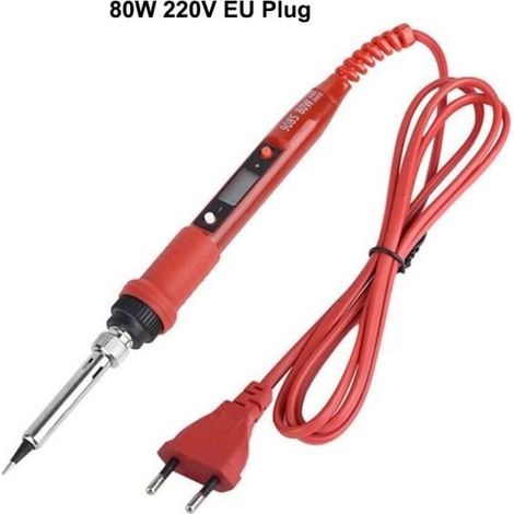 Poste a souder,Fer à souder électrique numérique LCD 80W,température réglable 220V,outil de soudure,pointes de - 80W 220V EU