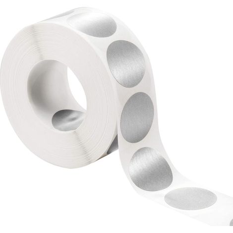 300 étiquettes rondes à gratter (argentées, cercle de 1 pouce x 1 pouce) (1/4)