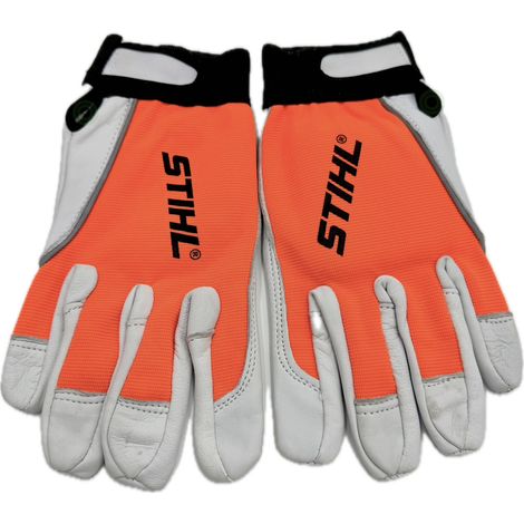 Stihl – Gants de manutention en cuir synthétique – Norme EPI EN 388 et EN 420 – Résistants à l’abrasion et aux déchirures – Confortables avec bandes réfléchissantes