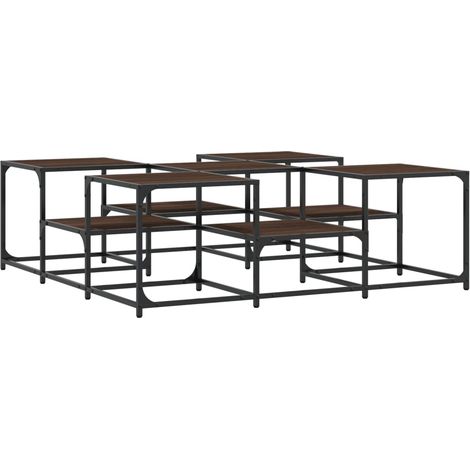 Maison Exclusive - Couchtisch Braun Eichen-Optik 121x121x40 cm Ho