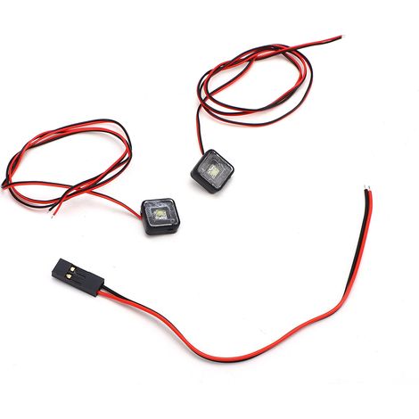 Phares LED blancs pour voitures télécommandées, installation facile, alimentation positive et négative. (1/5)