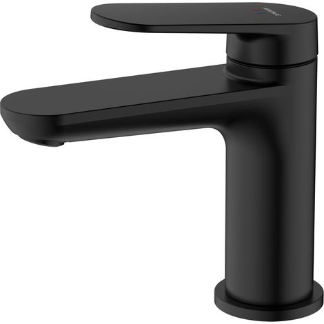 Avapax Lunepo Robinet Mitigeur de lavabo sur pied - Noir mat - Commande monocommande - Laiton - Résistant à la corrosion (1/2)