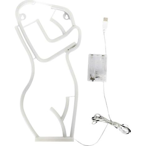 Neon-Leuchtschild „Frau“, LED-Wandnachtlicht, Dekoration für Männer (Ruhebereich), weiß (1/5)