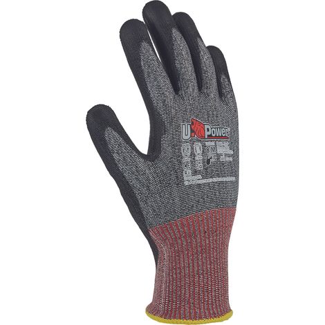 Gants de protection SALSA anti-coupure type F - Gris/Rouge 8