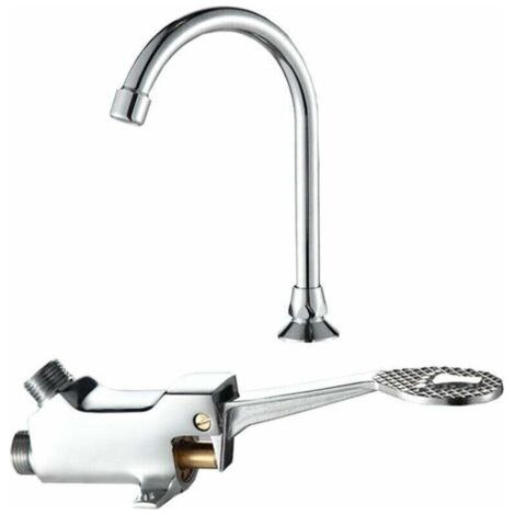 NALOOKAMIC Robinet à pédale pour évier de cuisine, robinet de salle de bain, mitigeur de lavabo, vanne de commande au pied