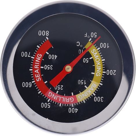 52mm Grill Temperature Gauge, 50-800°F Measuring Range, Analog Stainless Steel BBQ Oven Gauge (1/5)