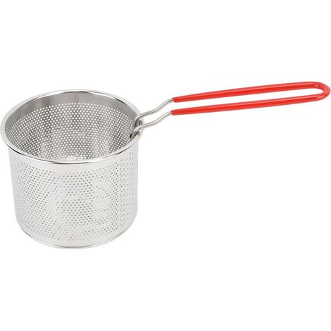 Panier à frites multifonctionnel en acier inoxydable 304, filet rond résistant aux hautes températures, outil de cuisson de pommes de terre. (1/5)