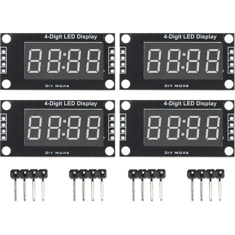 4 Sätze digitaler LED-Röhrenanzeigemodule, 4-stellig, 7-Segment, 0,36 Zoll, TM1637-Treiberschaltung, grün, MRA110J (1/5)