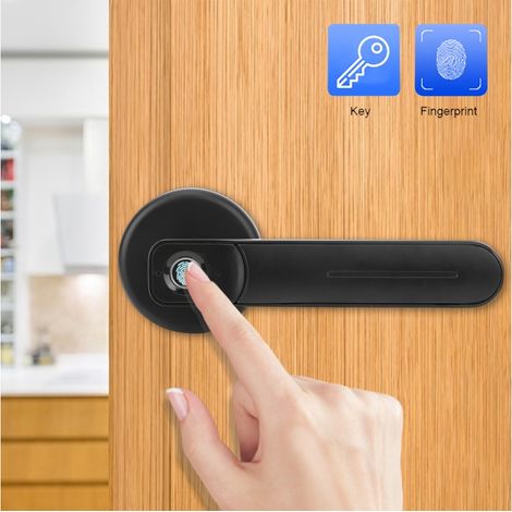 Encodeur de date intelligent avec lecteur d'empreintes digitales, encodeur de date biométrique électronique avec bouton d'urgence pour appartements, maisons, entreprises et hôtels. (1/5)