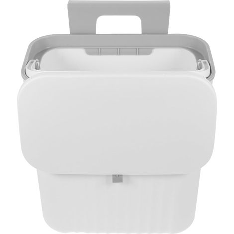 Poubelle Cuisine Suspendue Blanche avec Couvercle Coulissant en Pp 9l Capacité Élevée et Facile à Nettoyer, Cuisine et Salle de Bain (1/5)