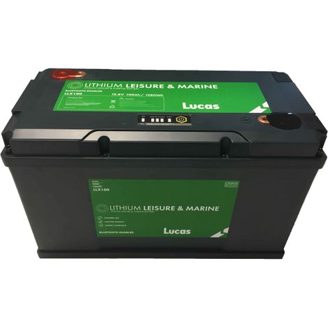 Batterie lithium 100Ah GR31 – 12.8V – Dimensions 330x173x216mm – Pour applications marines et loisirs – Lucas (1/4)