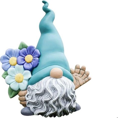 Statue de nain de jardin magique en résine, statue de nain de jardin amusante, décoration extérieure pour terrasse, jardin, pelo