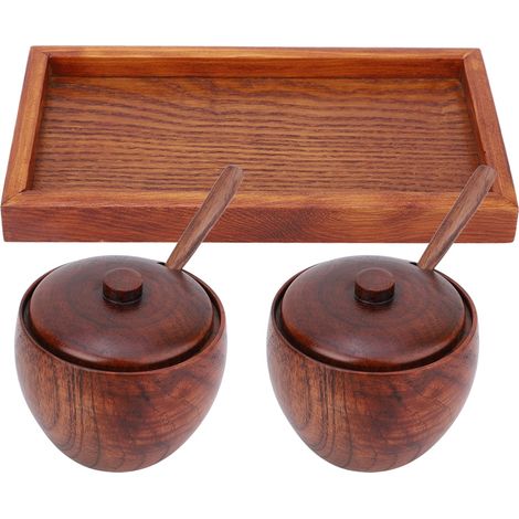 2-teiliges Aufbewahrungsset aus Holz für Gewürze, Salz und andere Küchenutensilien (1/5)