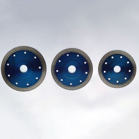 Diamanttrennscheibe, Ø 125 x 22,23 x H 10 mm, 1,2 mm extra dünn, X-Zähne Turbo-Netzrand, Diamanttrennscheibe zum Trennen und Schneiden von Keramik, Fliesen, Marmor und Naturstein (1/5)