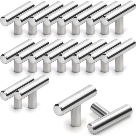 Lot de 20 Poignée Meuble Cuisine,50mm Poignée de Meuble Inox en Forme de T,Barre de Tiroir, Placards, Portes, Meubles, Salle de Bain, Chambres & Armoires (1/4)