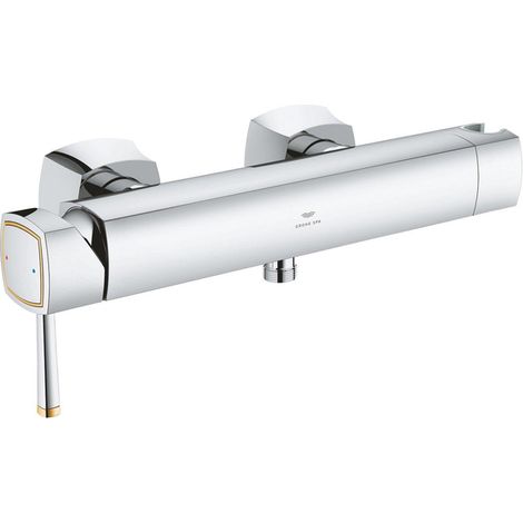 Mitigeur de douche monocommande Grandera 24373 montage mural chromé/or brillant (1/2)