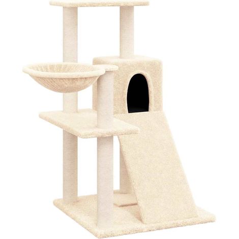vidaXL Cat Tree with Sisal Scratching Posts Cream 82 cm (1/5)