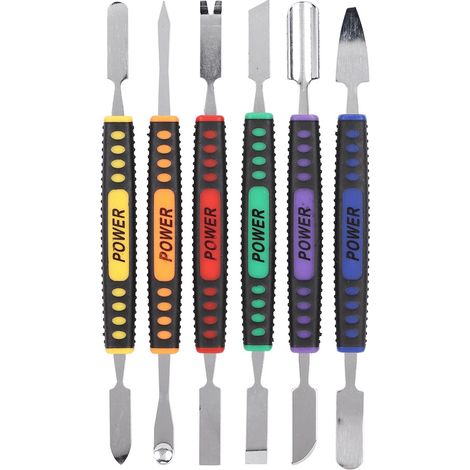 Kit de 6 outils de levier en métal à double tête pour réparation et ouverture de téléphones portables (1/5)