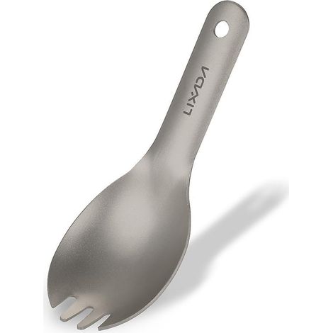 Lixada Ultraleichter Titan-Kurzstiellöffel für Babys und Kinder, Camping, Picknick und als Spork
