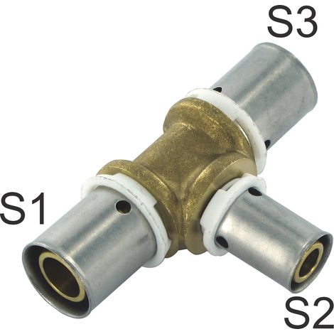Comap – Tés réduits pour tubes PER à sertir – Diamètre ⌀16 mm / ⌀12 mm – Raccordement sertissage – Pression 6 bar – 7130301030U - S7130301030U