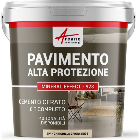 Microcemento per pavimenti interni: alta protezione - 2 m² (in 2 strati) Cincillà Grigio Beige - ARCANE INDUSTRIES