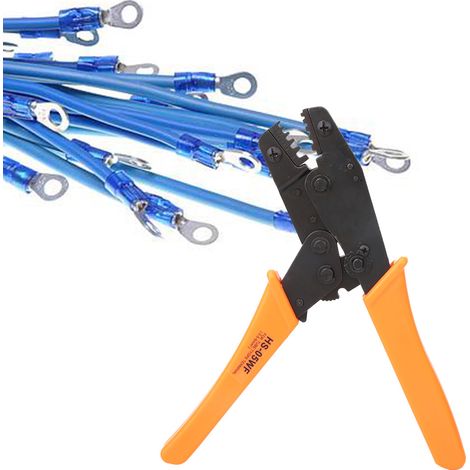 Ratschen-Crimpzange mit orangefarbenem Griff, Kabelcrimpwerkzeug 0,5–6 mm, 20–10 AWG (1/5)