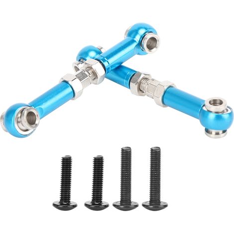 2 biellettes de direction et bras de suspension supérieurs avant compatibles avec la voiture RC WLtoys 1/14 144001 (bleu, référence 1287B). (1/5)