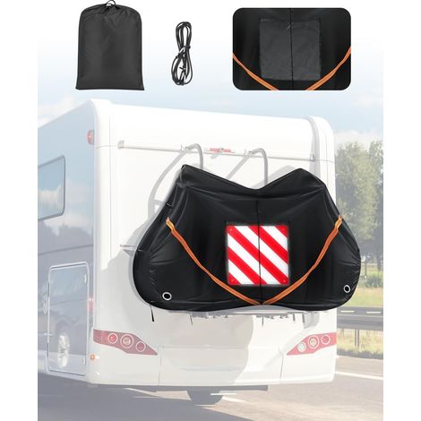 Outdoor Bicycle Cover Waterproof 2 Bikes Tarpaulin Bicycle Transport 420D Oxford Heavy Duty for Camping Car Travel (82 x 36 x 50 Inches) (1/5)