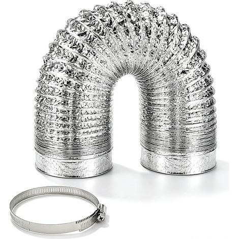 Tubo di scarico aria Ø 125 mm x 3 m – Flessibile in PVC e con guaina in alluminio (1/5)