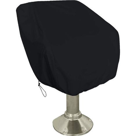 Lot de 1 housses de siège de bateau imperméables résistantes aux intempéries et aux UV - Housse de protection pour bateau ponton - En tissu Oxford 420D - Noir - 56 x 61 x 64 cm (1/5)