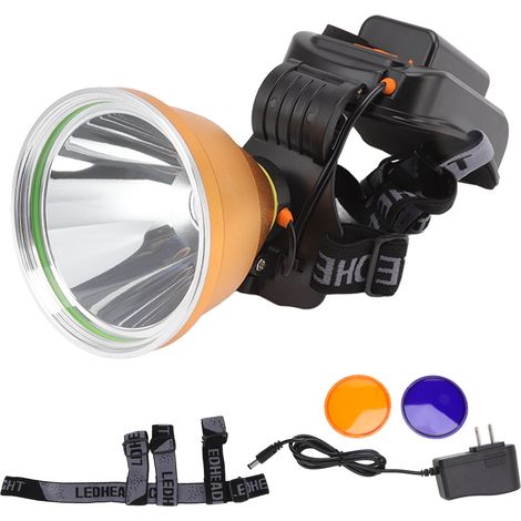 Lampe frontale LED rechargeable USB, haute luminosité pour camping, randonnée et urgences, prise US 100V‑240V (1/5)