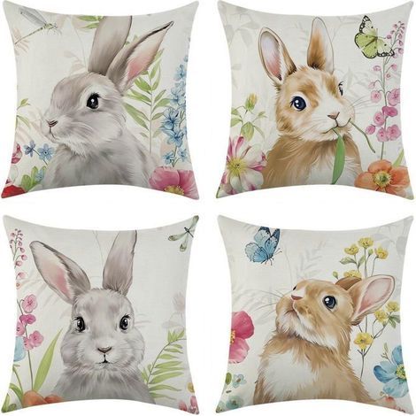 Linen pillowcase 45x45 cm, linen cushion cover, sofa decor - set of 4 covers for sofa, bed, chair, living room